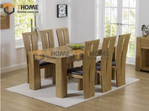 Bàn ăn gỗ sồi tự nhiên Chunky BA-13SM