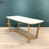 Bàn ăn gỗ sồi tự nhiên Concord mặt đá màu tự nhiên BAMĐ-05SN