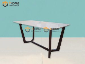 Bàn ăn gỗ sồi tự nhiên Concord mặt đá màu óc chó BAMĐ-06SN