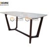 Bàn ăn gỗ sồi tự nhiên Concord mặt đá màu óc chó BAMĐ-06SN
