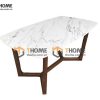 Bàn ăn gỗ sồi tự nhiên Concord mặt đá màu óc chó BAMĐ-06SN