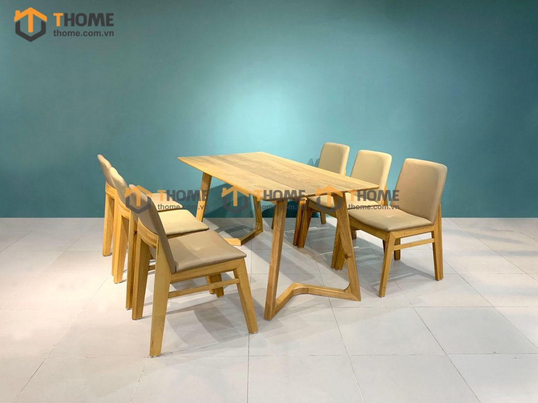 Bàn ăn gỗ sồi tự nhiên Grace màu tự nhiên BAMG-03SN