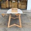 Bàn ăn gỗ sồi tự nhiên Grace mặt đá màu tự nhiên BAMĐ-03SN