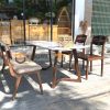 Bàn ăn gỗ sồi tự nhiên Grace mặt đá màu óc chó BAMĐ-04SN