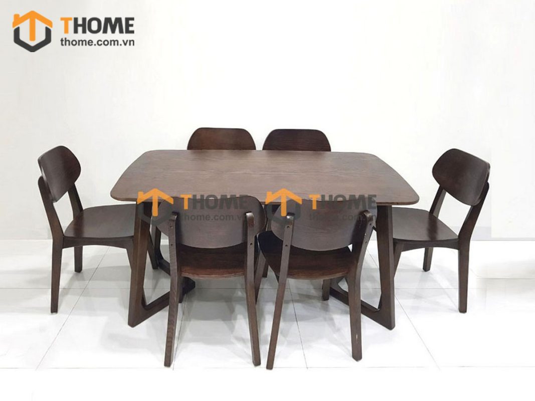 Bàn ăn gỗ sồi tự nhiên Grace màu óc chó BAMG-04SN