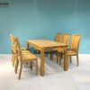 Bàn ăn gỗ sồi tự nhiên Harris 6 ghế BA-03SM