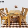 Bàn ăn gỗ sồi tự nhiên Harris chân khứa BA-01SM