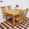 Bàn ăn gỗ sồi tự nhiên Harris chân khứa BA-01SM