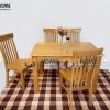 Bàn ăn gỗ sồi tự nhiên Harris chân khứa BA-01SM