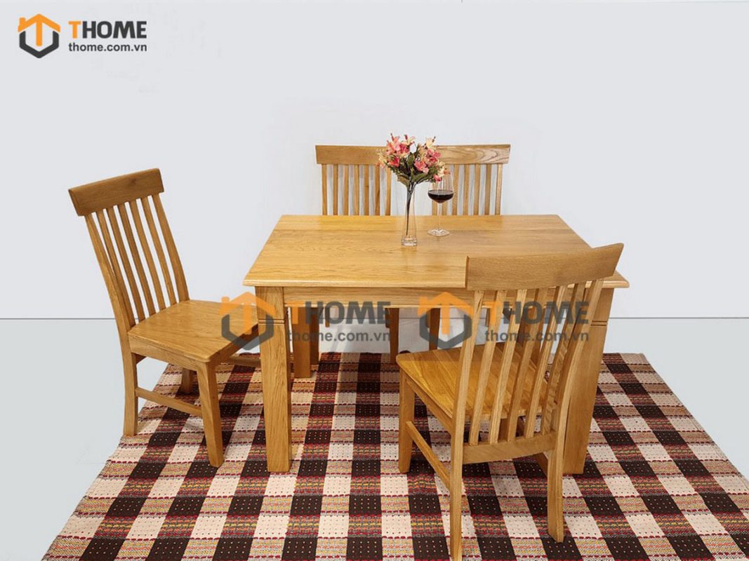 Bàn ăn gỗ sồi tự nhiên Harris chân khứa BA-01SM