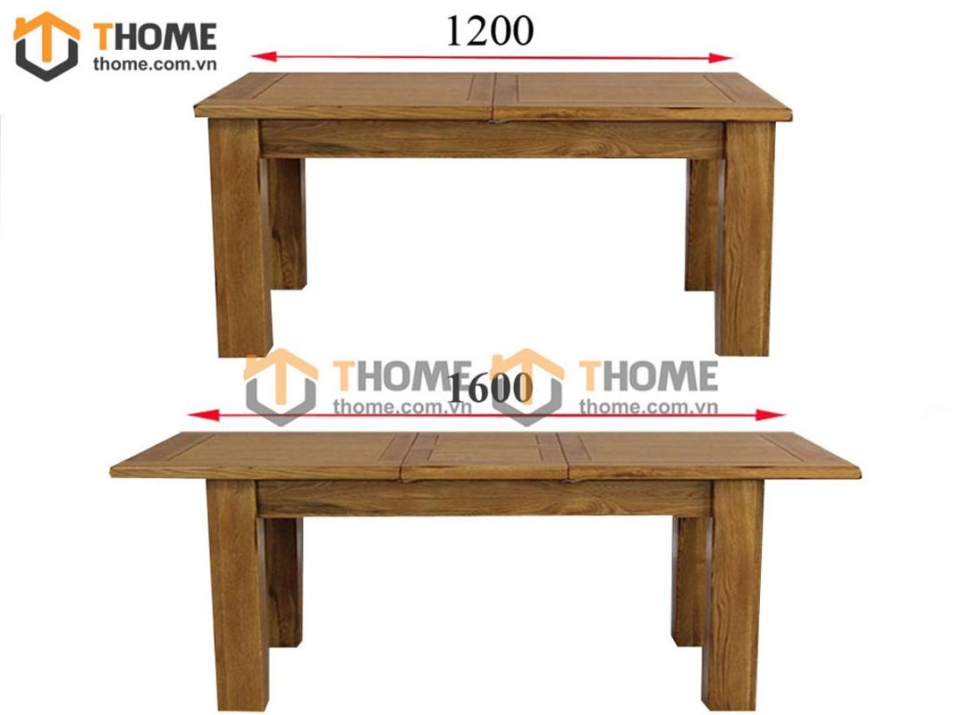 Bàn ăn gỗ sồi tự nhiên Harris kéo giãn BA-06SM