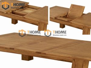 Bàn ăn gỗ sồi tự nhiên Harris kéo giãn BA-06SM