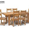 Bàn ăn gỗ sồi tự nhiên Harris kéo giãn BA-06SM
