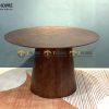 Bàn ăn gỗ sồi tự nhiên hình nấm màu óc chó BAMG-19SN