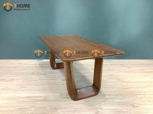 Bàn ăn gỗ sồi tự nhiên Luxury màu óc chó BAMG-11SN