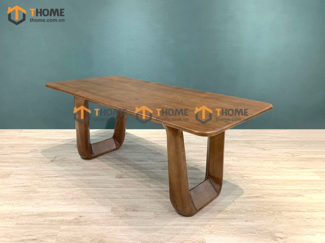 Bàn ăn gỗ sồi tự nhiên Luxury màu óc chó BAMG-11SN