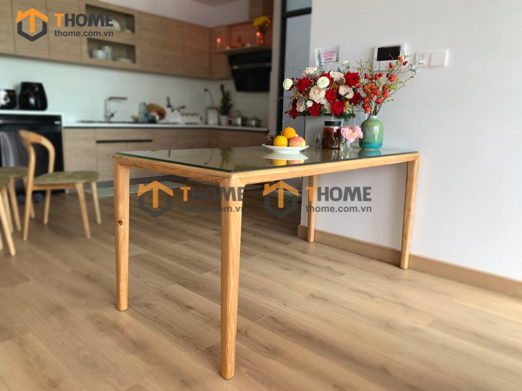 Bàn ăn gỗ sồi tự nhiên Neva màu tự nhiên BAMG-07SN