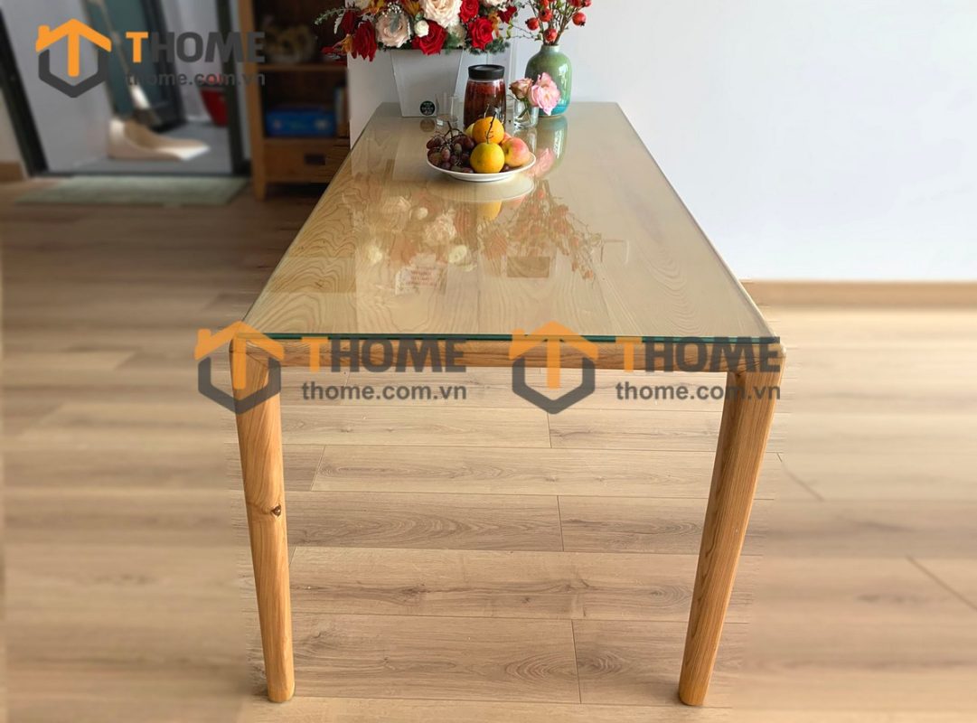 Bàn ăn gỗ sồi tự nhiên Neva màu tự nhiên BAMG-07SN