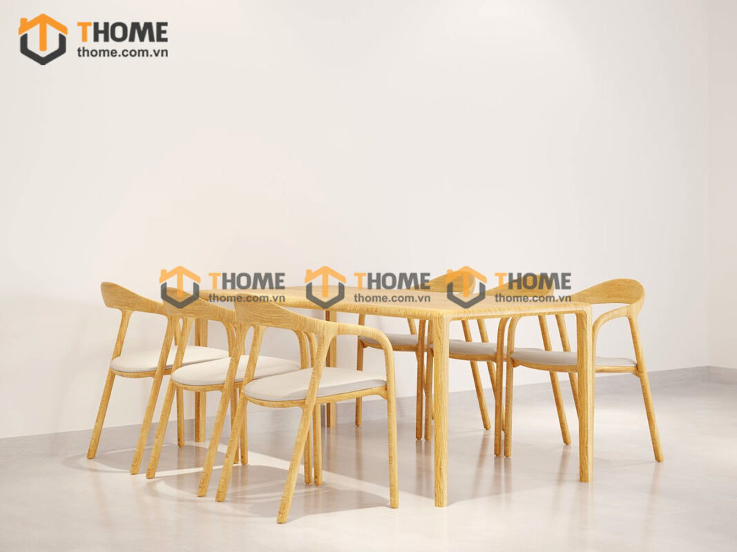 Bàn ăn gỗ sồi tự nhiên Neva màu tự nhiên BAMG-07SN