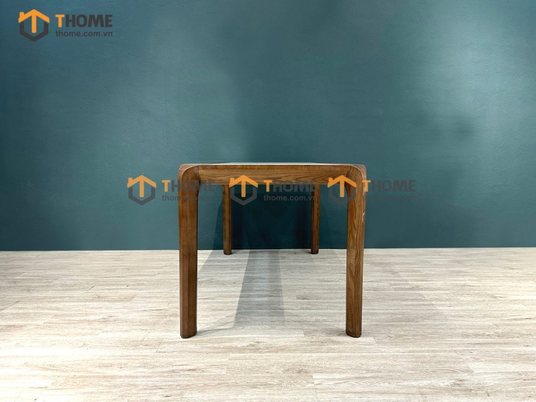 Bàn ăn gỗ sồi tự nhiên Nova chân hươu lọt đá màu óc chó BAMĐ-08SN
