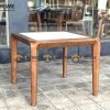 Bàn ăn gỗ sồi tự nhiên Nova chân hươu lọt đá màu óc chó BAMĐ-09SN