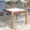 Bàn ăn gỗ sồi tự nhiên Nova chân hươu lọt đá màu óc chó BAMĐ-09SN