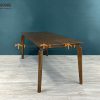 Bàn ăn gỗ sồi tự nhiên OP màu óc chó BAMG-09SN