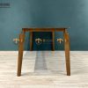 Bàn ăn gỗ sồi tự nhiên OP màu óc chó BAMG-09SN