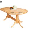 Bàn ăn gỗ sồi tự nhiên hình oval BA-12SM