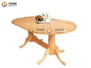 Bàn ăn gỗ sồi tự nhiên hình oval BA-12SM