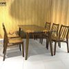 Bàn ăn gỗ sồi tự nhiên Vega màu óc chó BAMG-14SN