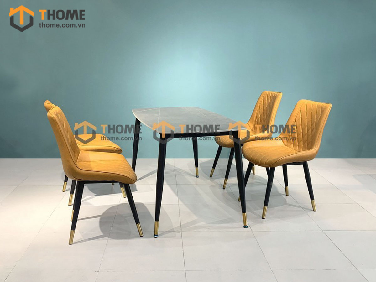 Bàn ăn nhập khẩu mặt đá chân côn BA-01NK