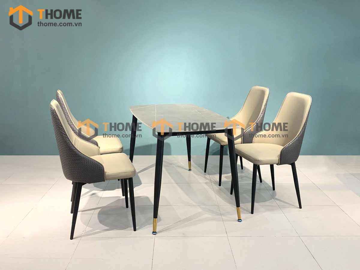 Bàn ăn nhập khẩu mặt đá chân côn BA-01NK