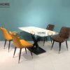 Bàn ăn nhập khẩu mặt đá chân X BA-02NK