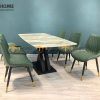 Bàn ăn nhập khẩu mặt đá chân X cong BA-04NK