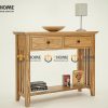 Bàn Console gỗ sồi tự nhiên 2 hộc kéo Tuscany BC-05SM
