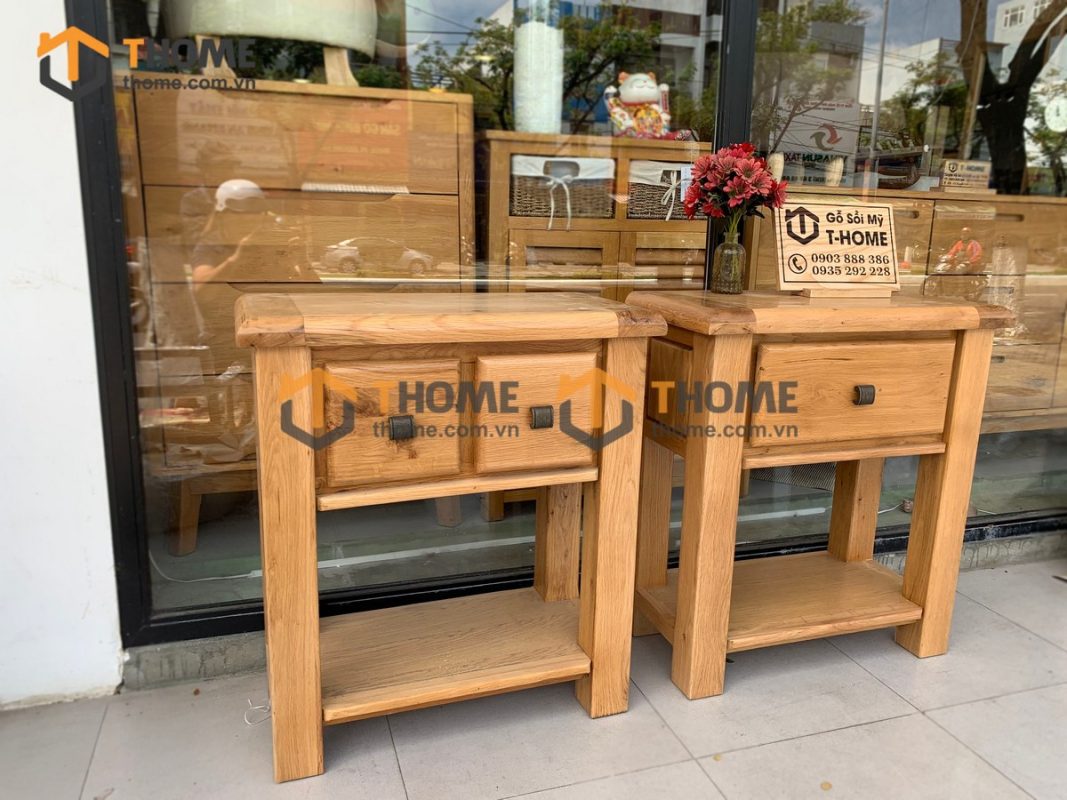 Bàn Console gỗ sồi tự nhiên 2 hộc kéo Woodstock BC-02SM
