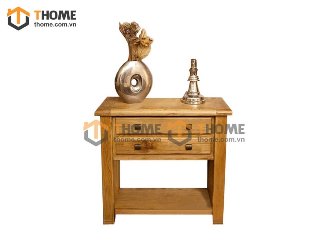 Bàn Console gỗ sồi tự nhiên 2 hộc kéo Woodstock BC-04SM