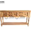 Bàn Console gỗ sồi tự nhiên 7 hộc kéo BC-01SM