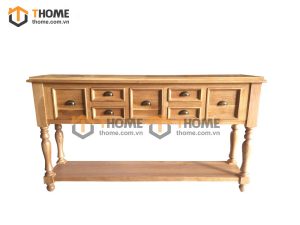 Bàn Console gỗ sồi tự nhiên 7 hộc kéo BC-01SM