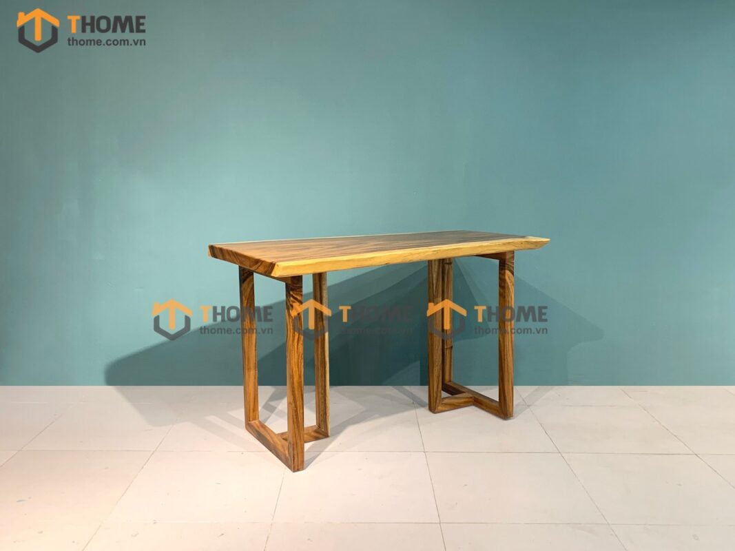 Bàn Làm Việc Gỗ Me Tây Tự Nhiên Chân M BLV1T-06MT