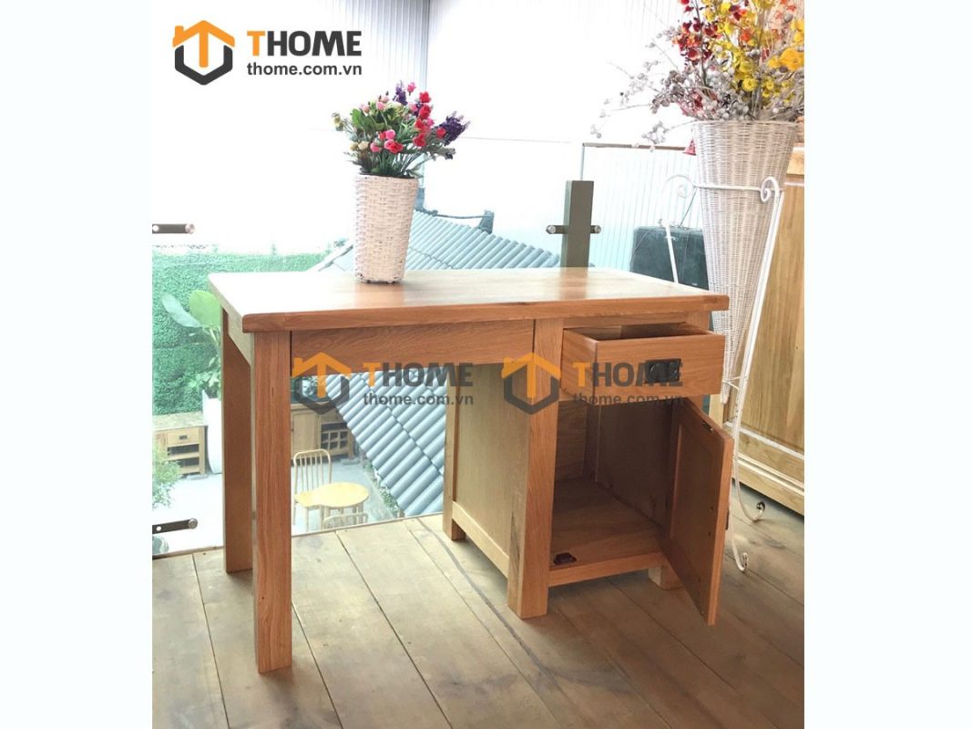 Bàn làm việc gỗ sồi tự nhiên 1 cánh 1 hộc kéo Harris BLV1T-02SM
