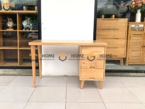 Bàn Làm Việc Gỗ Sồi Tự Nhiên 3 Hộc Kéo OP Màu Tự Nhiên BLV1T-04SN