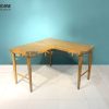 Bàn làm việc gỗ sồi tự nhiên dạng góc BLV1T-01SN