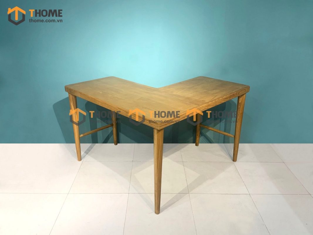 Bàn làm việc gỗ sồi tự nhiên dạng góc BLV1T-01SN