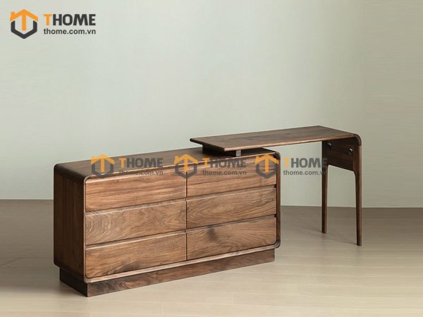 Bàn làm việc gỗ sồi tự nhiên Aolix bàn xoay 1.2m BLV1T-19SN
