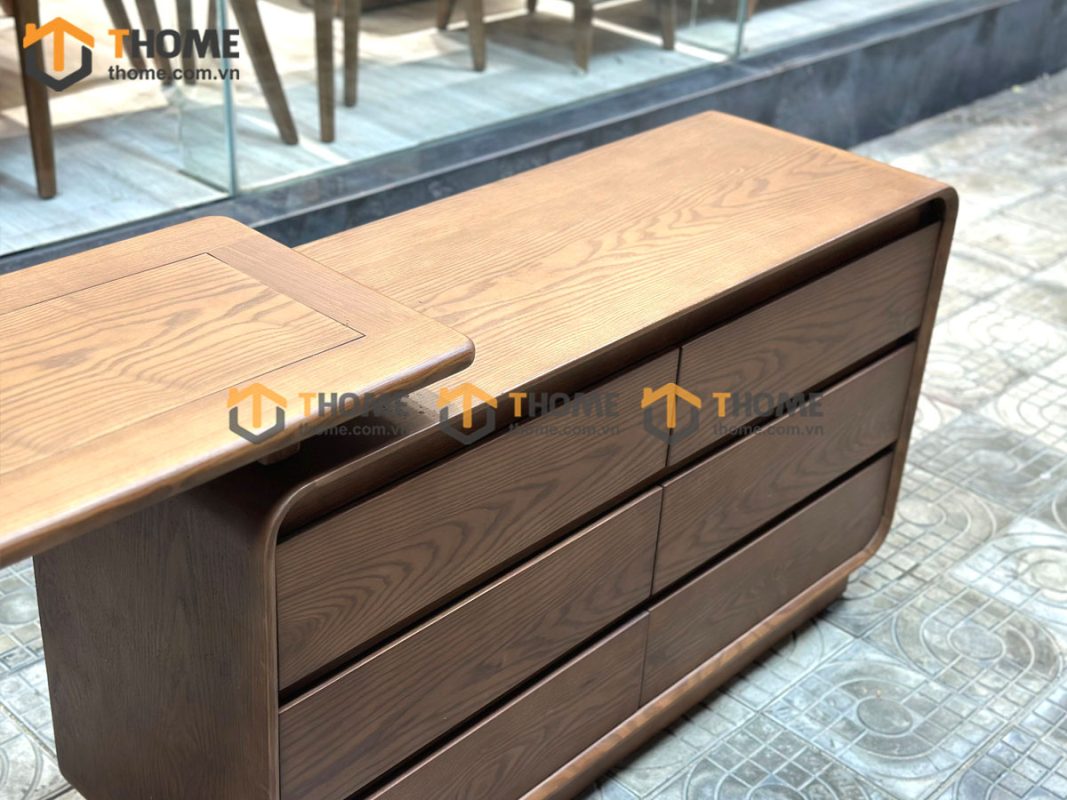 Bàn làm việc gỗ sồi tự nhiên Aolix bàn xoay 1.2m BLV1T-19SN