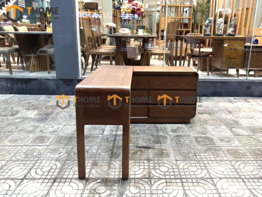 Bàn làm việc gỗ sồi tự nhiên Aolix bàn xoay 1.2m BLV1T-19SN
