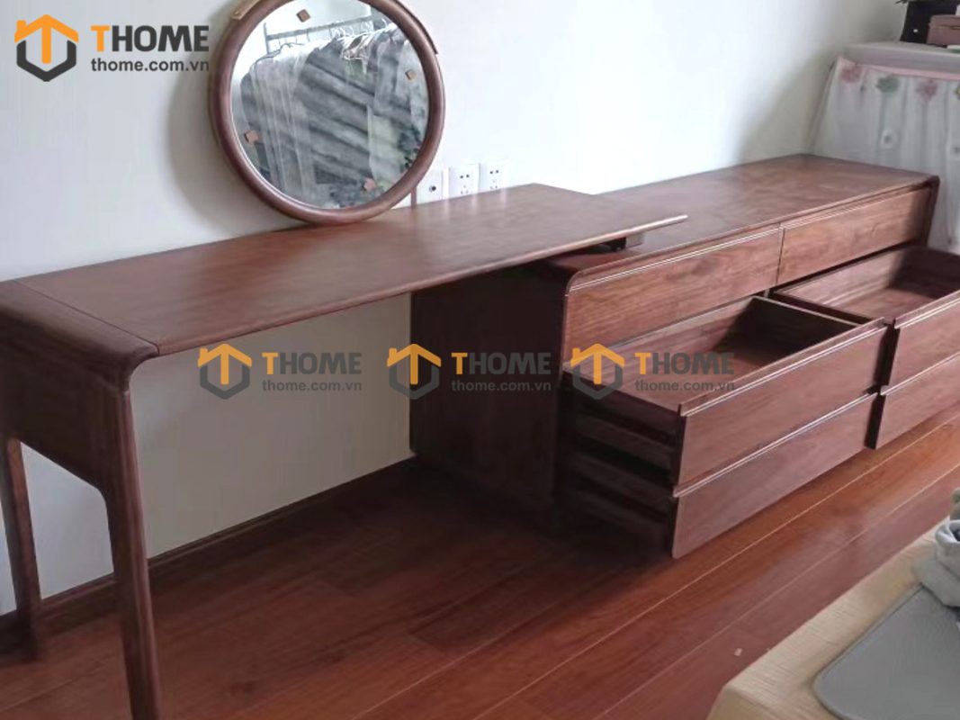 Bàn làm việc gỗ sồi tự nhiên Aolix bàn xoay 1.2m BLV1T-19SN