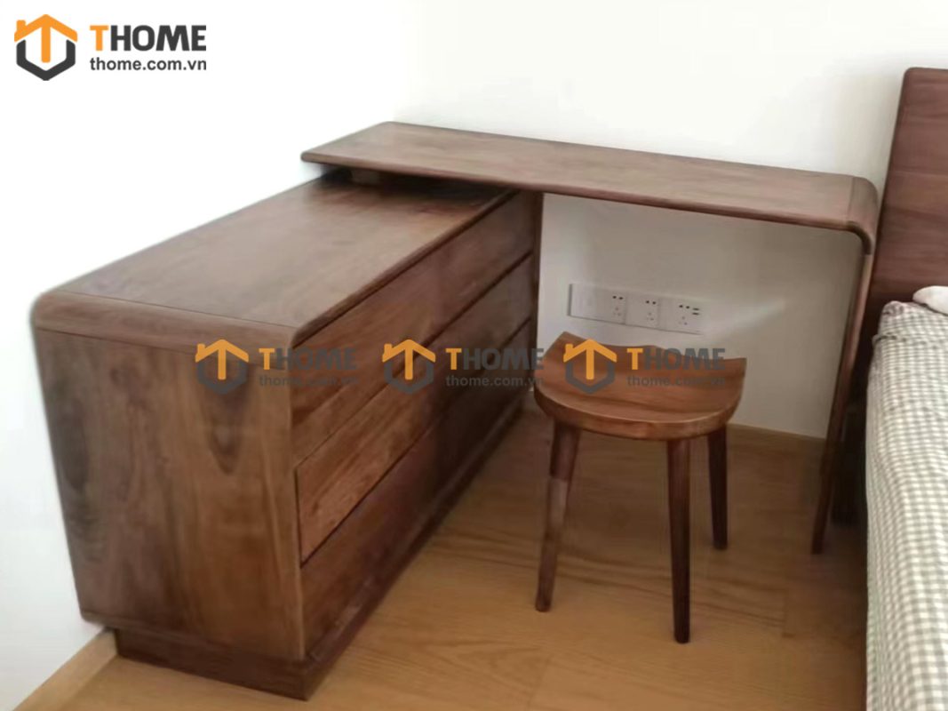 Bàn làm việc gỗ sồi tự nhiên Aolix bàn xoay 1.2m BLV1T-19SN